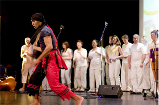 A group of singers performing together