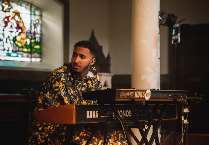 Dominic, one of our Future Leader participants, sat at a keyboard